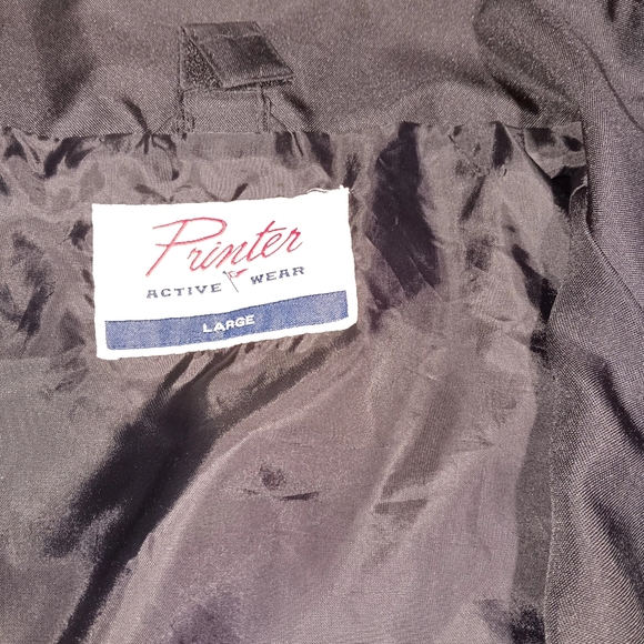 PRINTER CATCH THE WIND JACKET BY JAMES HARVEST SPORTSWEAR LARGE BLAck with hood - Picture 8 of 8